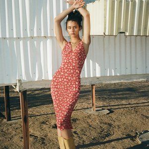 REALISATION The Stephanie in Saffron Midi Dress Womens Size XS